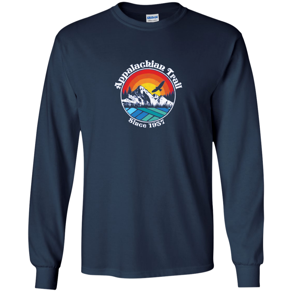Appalachian Trail Scene Retro Mountains Long Sleeve T-Shirt