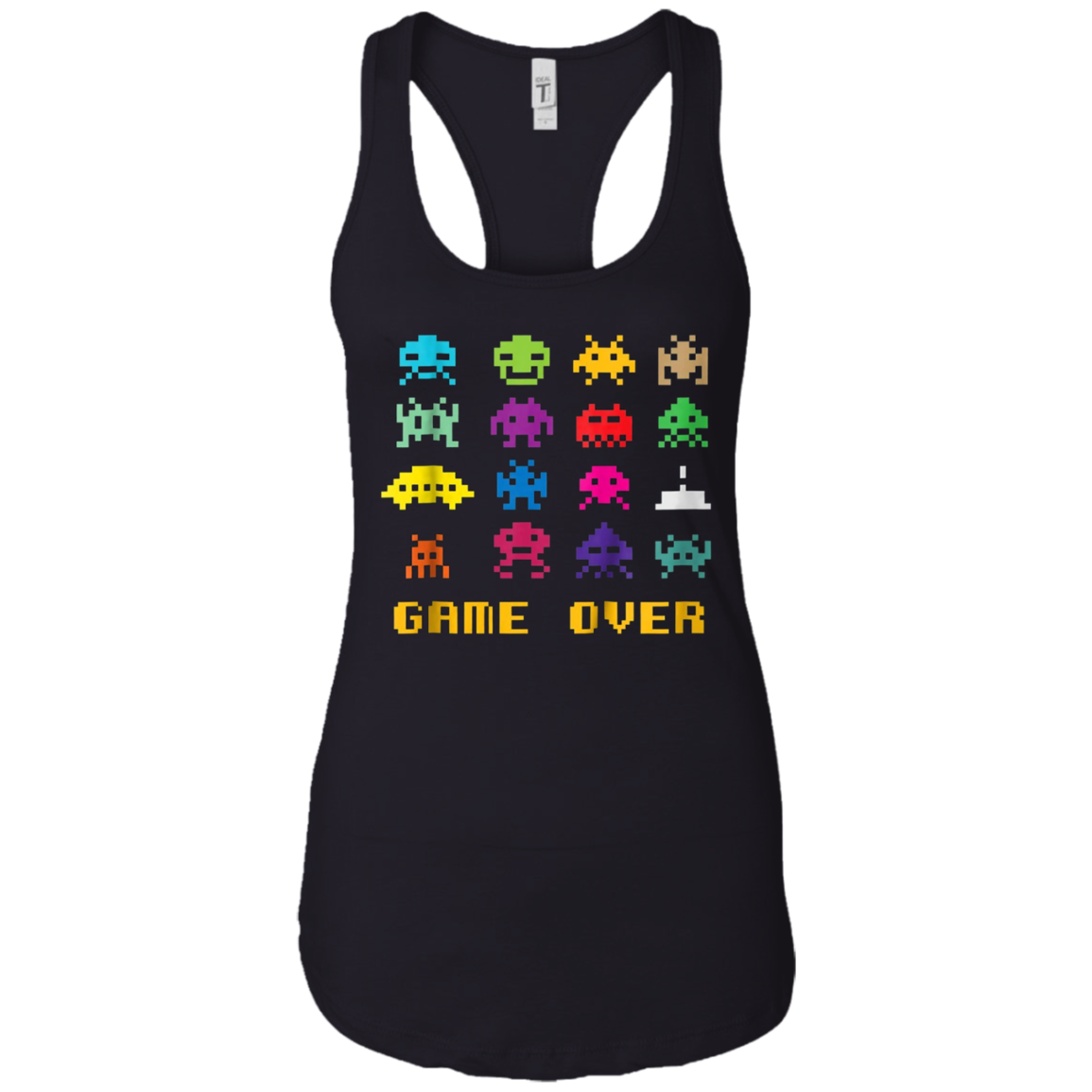 "Game Over" retro alien invaders tshirt 80s 8-bit video game