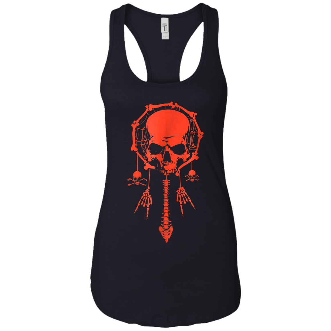 Funny Halloween T-Shirt Skull Dream Catcher Bone Rock Hand