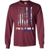 Image of Always Thin Blue Line Heart US Flag I've Got His Six T-shirt
