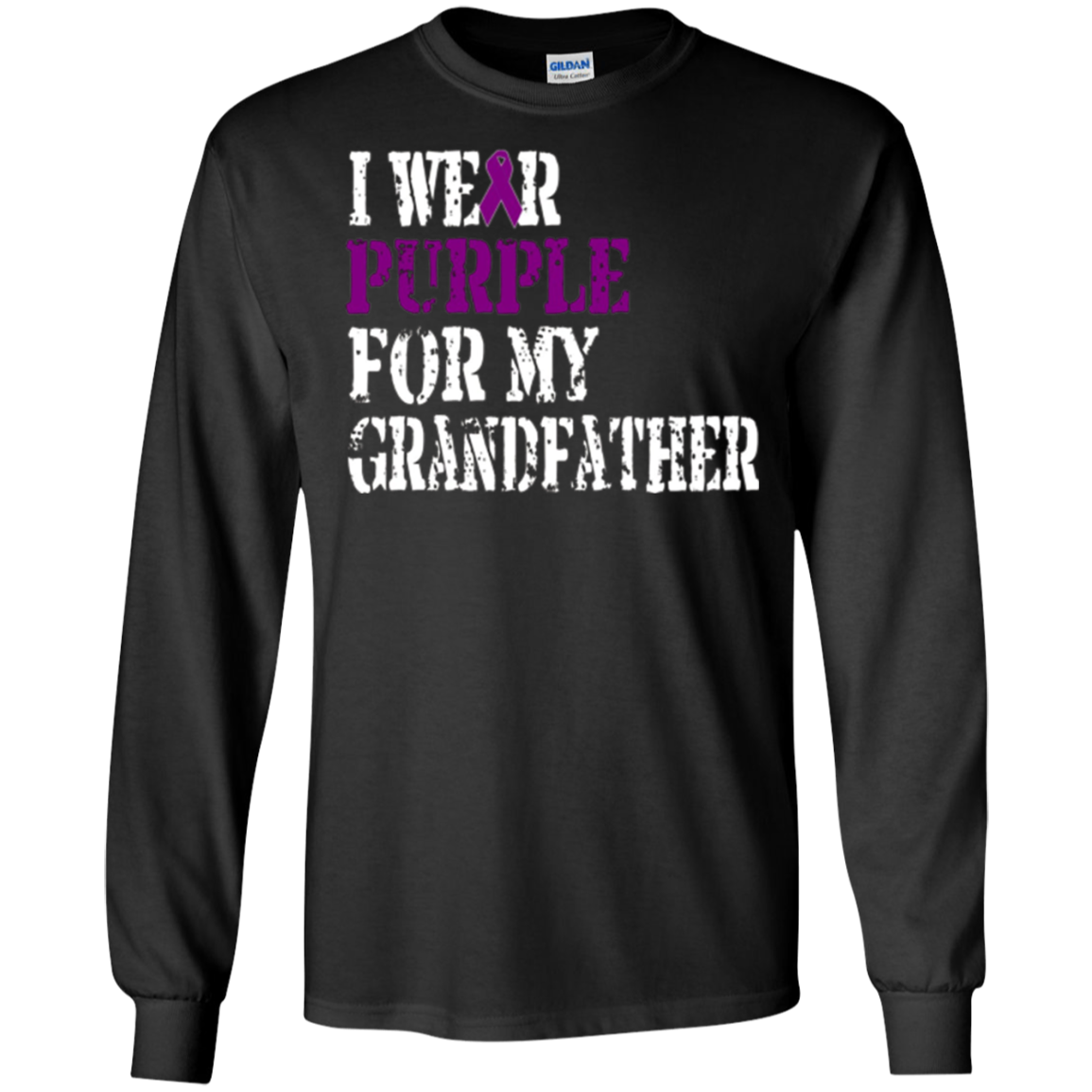 Alzheimer's Awareness Shirt I Wear Purple For My Grandfather