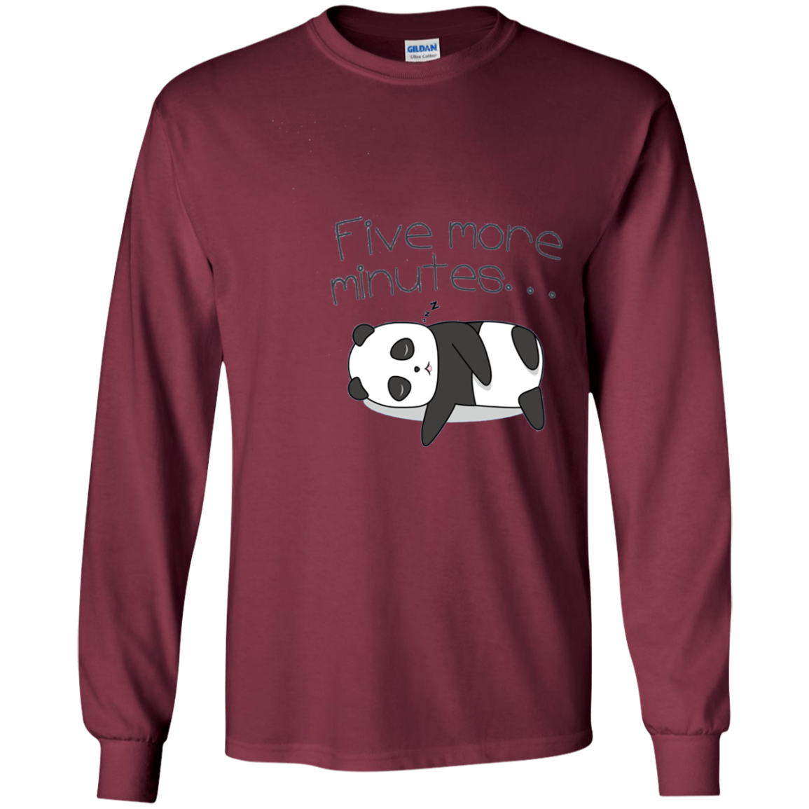 "Five More Minutes" Cute Sleeping Panda Shirt