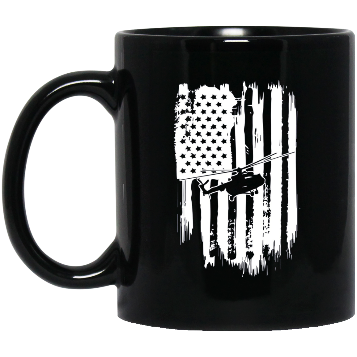 American Flag T-Shirt For Helicopter Pilot Or Fan Patriotic