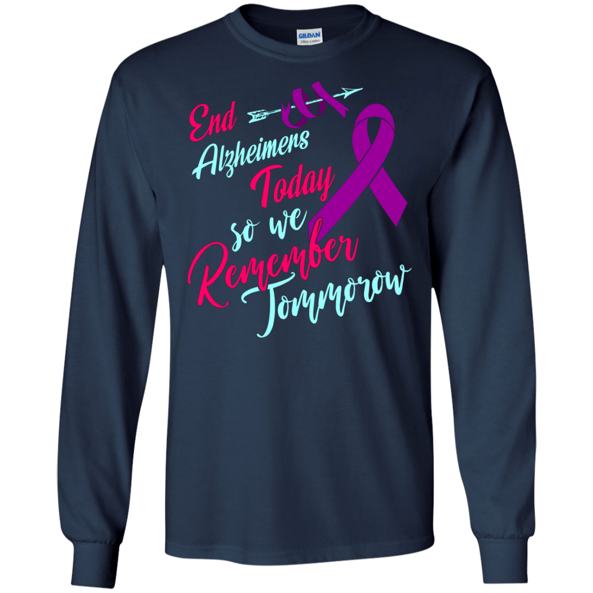 Alzheimer's Awareness T Shirts Purple Ribbon EndAlz Tees