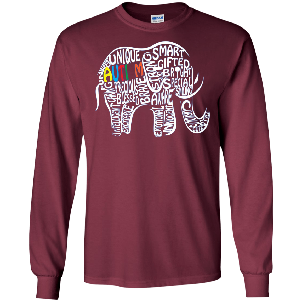 Autism Awareness Elephant Long Sleeve T Shirt