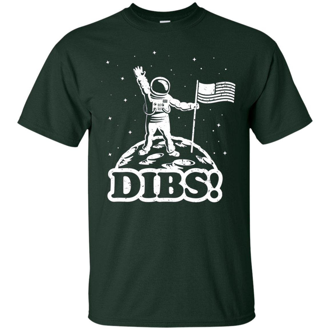 American Flag on Moon July 4th funny t shirt Astronaut space