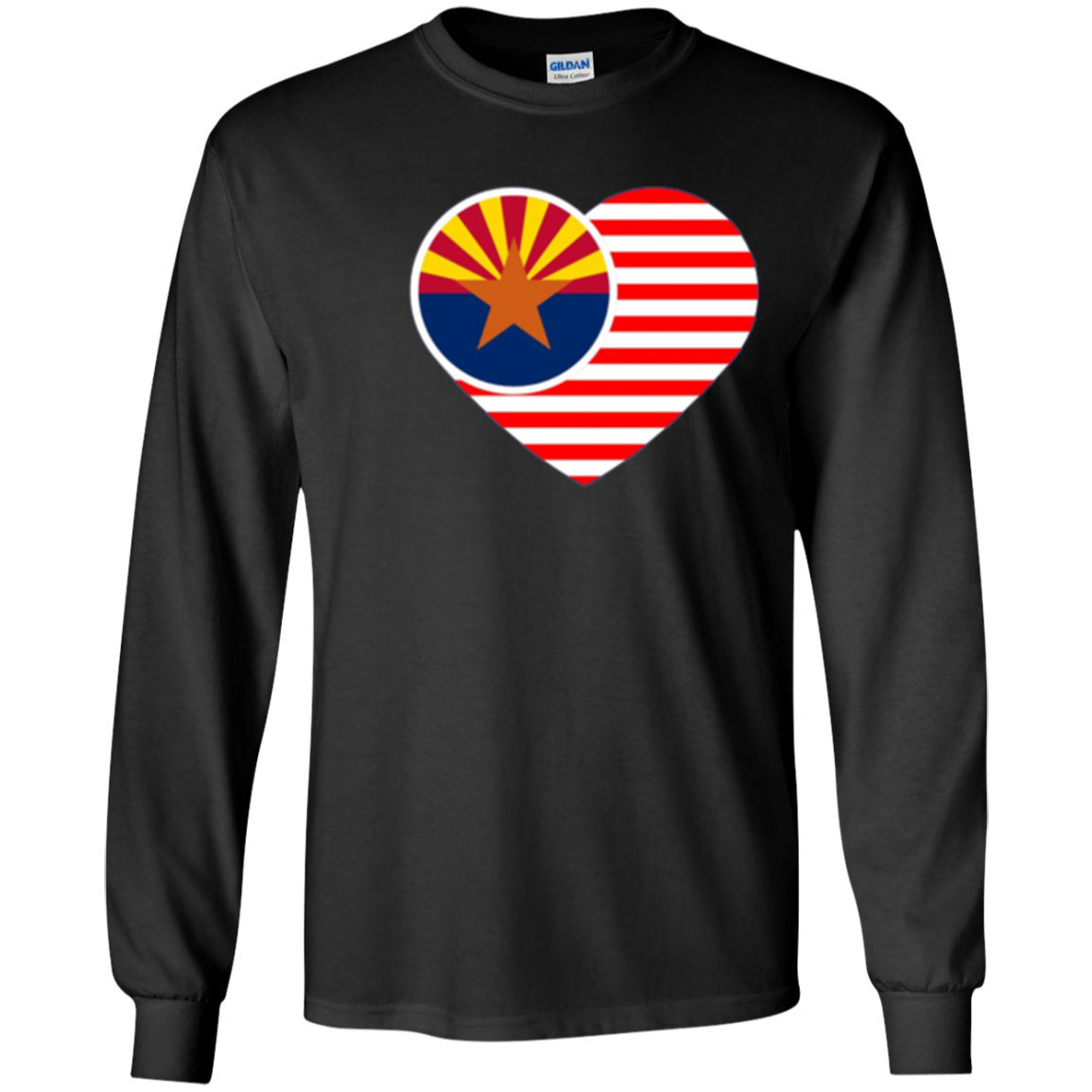 Arizona Flag Shirt USA American Flag T-Shirt Vintage Heart