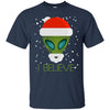 Image of Alien Funny Christmas Tee Shirt I Believe Cute Ufo Gift
