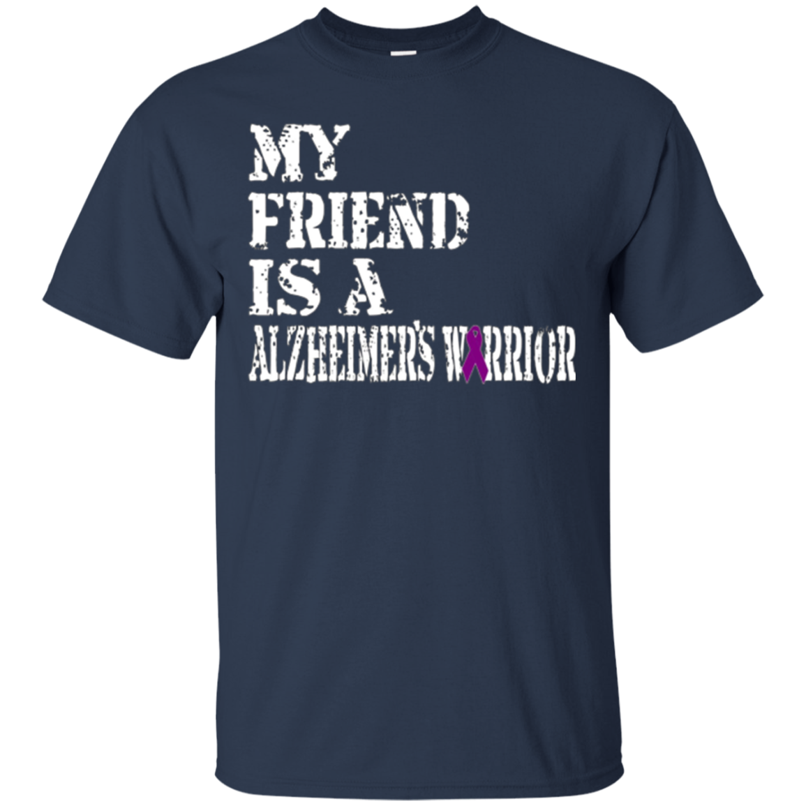 Alzheimer's Awareness T-Shirt For Friends Purple Ribbon Tee
