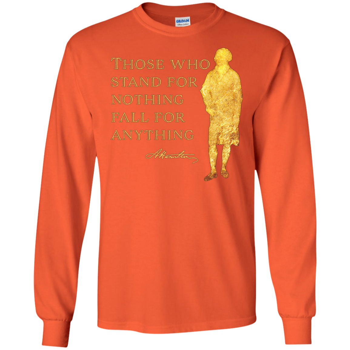 Alexander Hamilton Quote Shirt Gold Silhouette T-Shirt