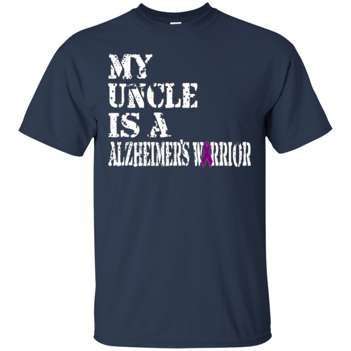 Alzheimer's Awareness Shirt For Uncle Purple Ribbon Tee