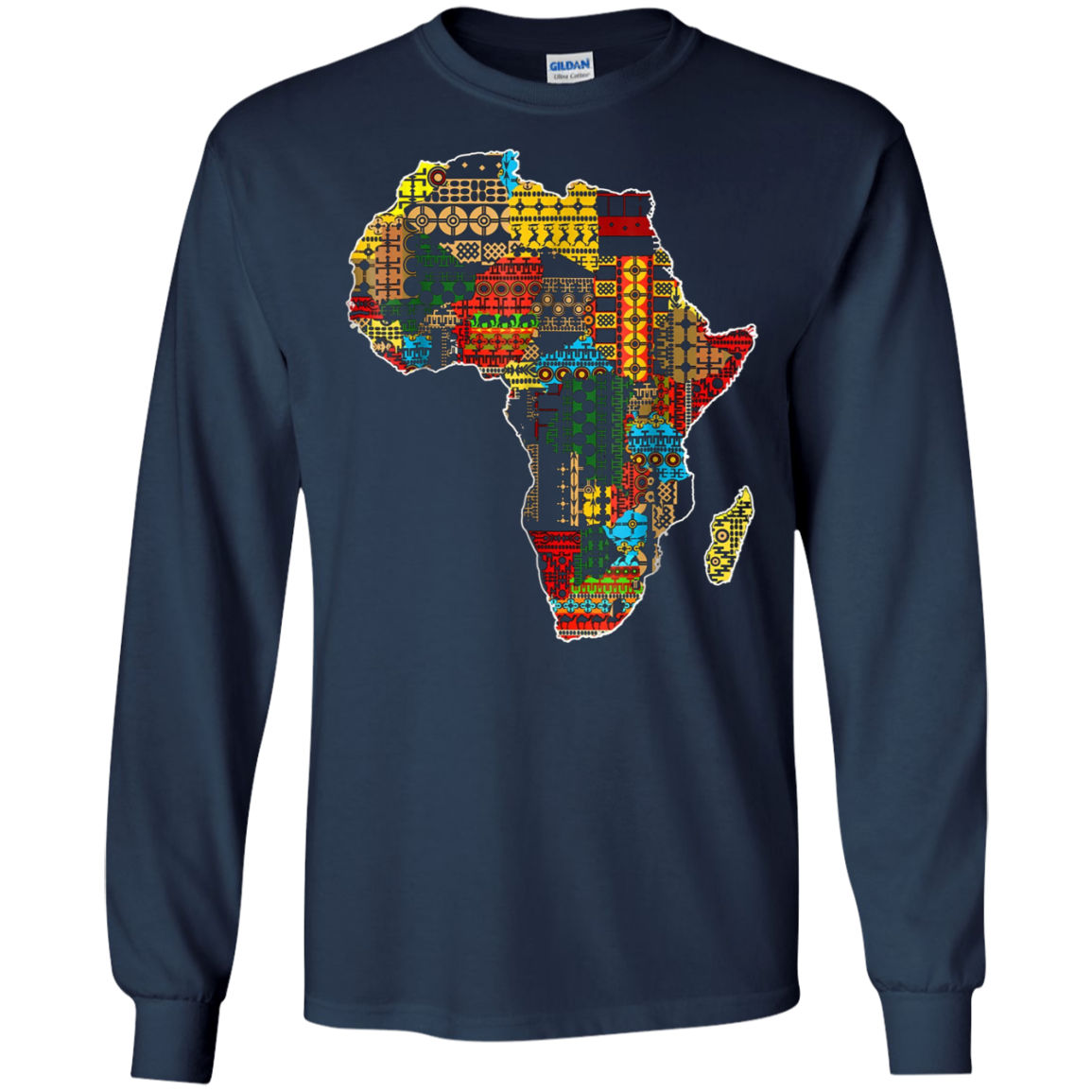 African pride traditional ethnic pattern Africa map t-shirt