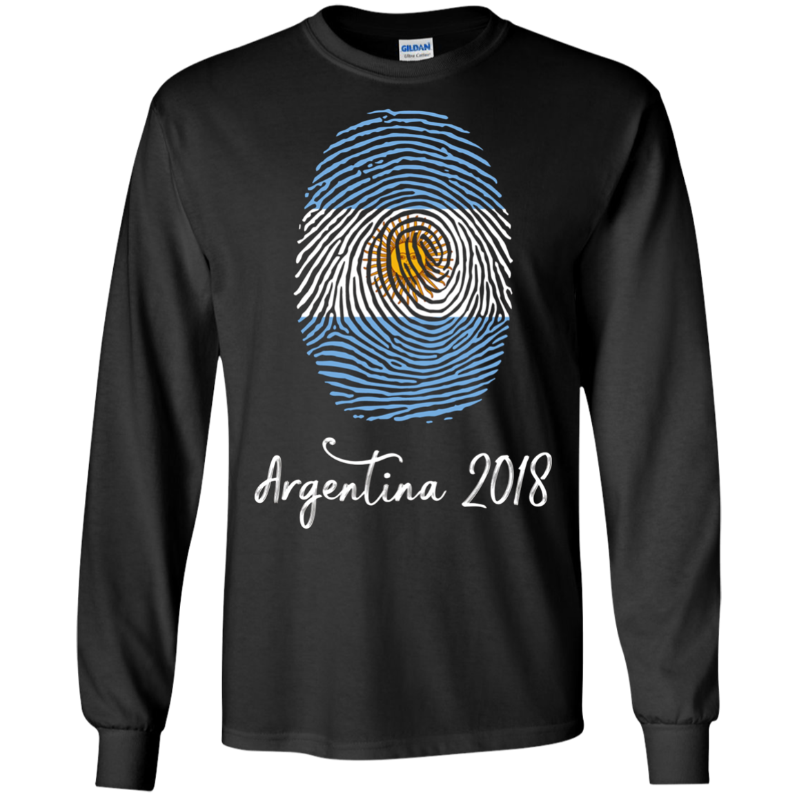 Argentina Shirt 2018 Thumbprint Soccer Flag Design