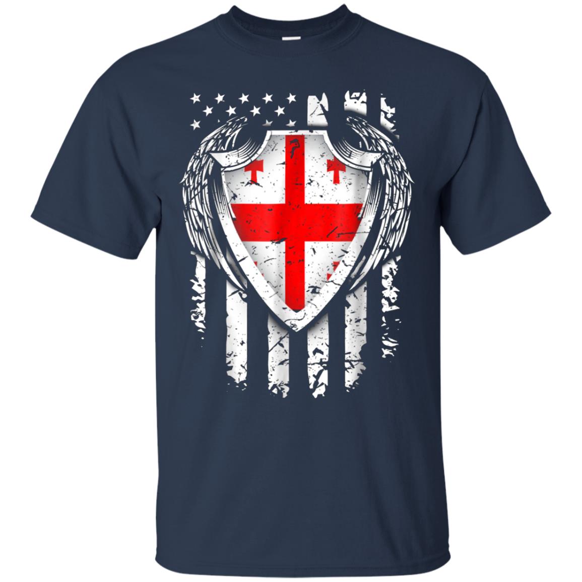 Angel Georgian American Flag Patriotic Georgia USA Tshirt