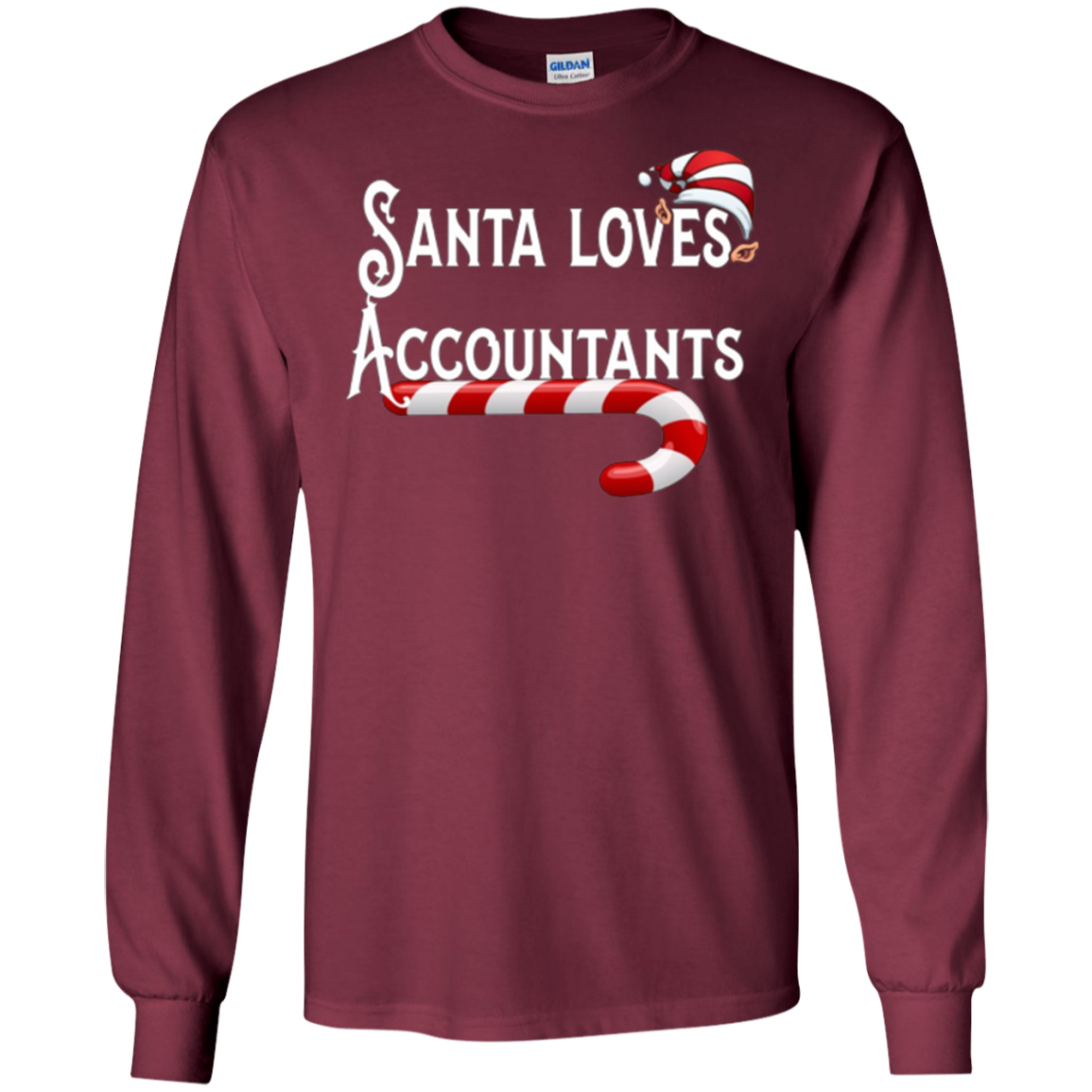 Santa Loves Accountants T-Shirt Numbers Gift Tee