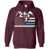 Image of Angel Weeping Thin Blue Line Flag to Honor the Fallen