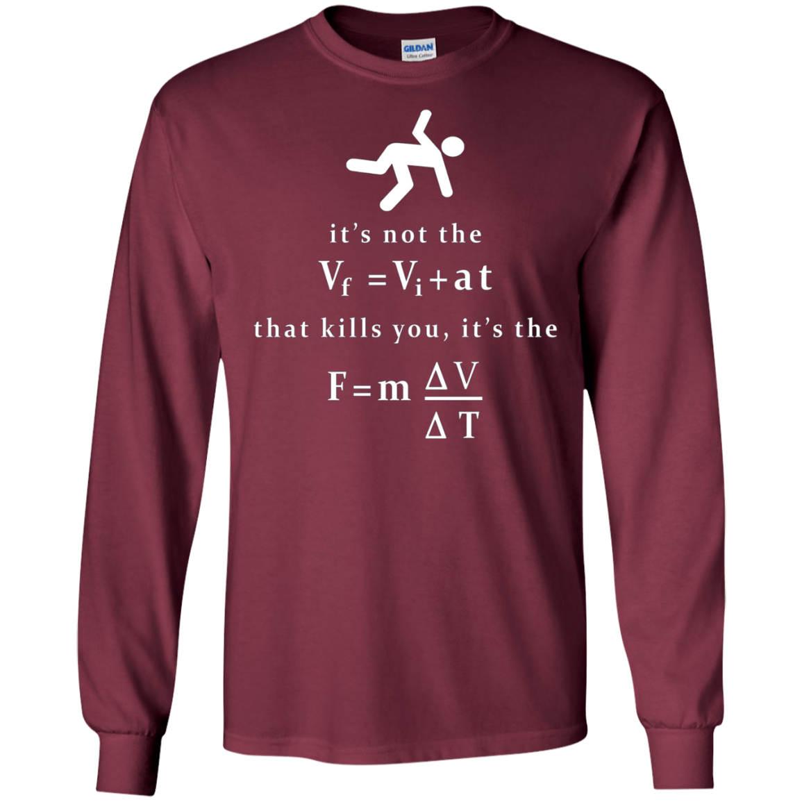 "It's not the fall that kills you, it's the landing." Tee