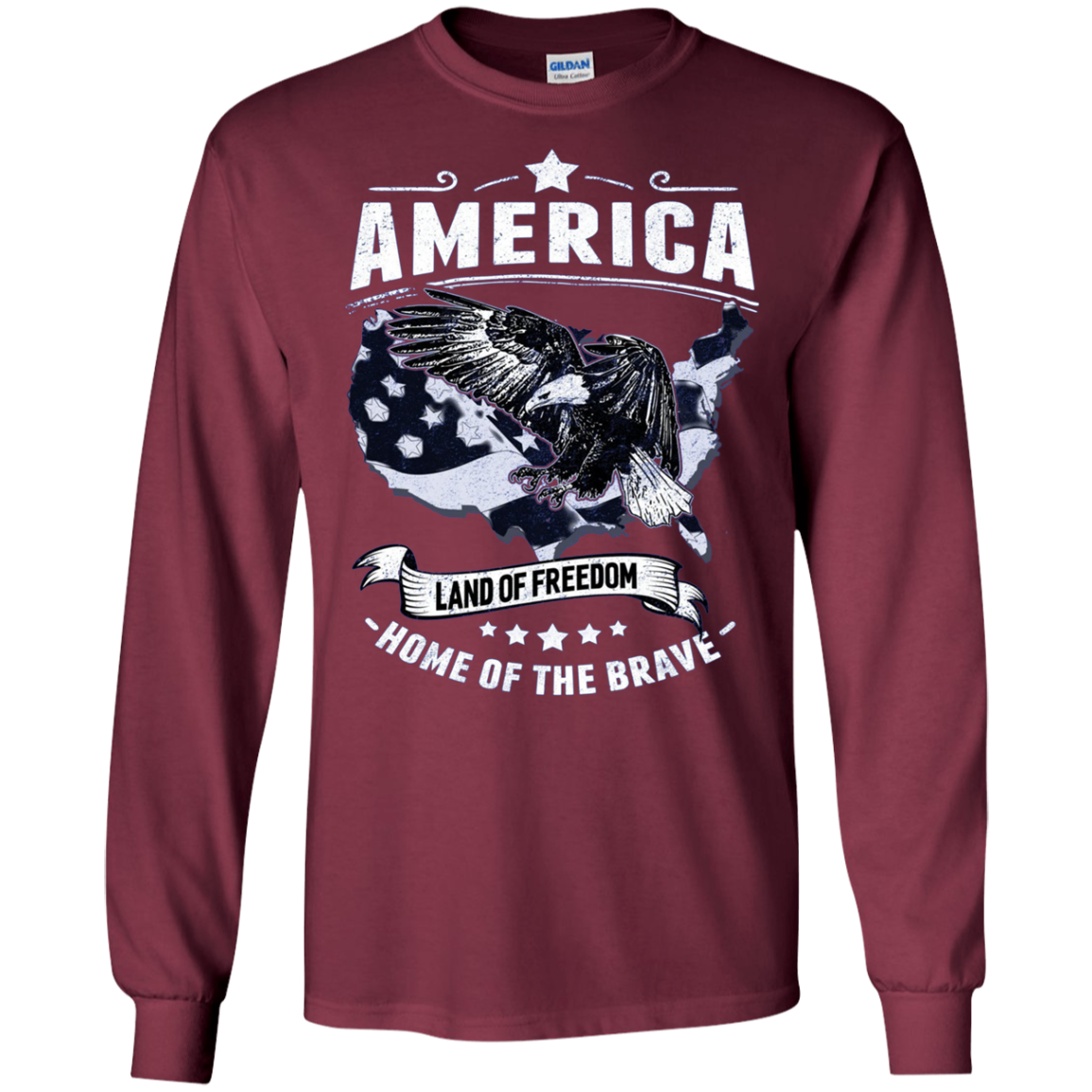 America Land of Freedom Home of the Brave TShirt Patriotic