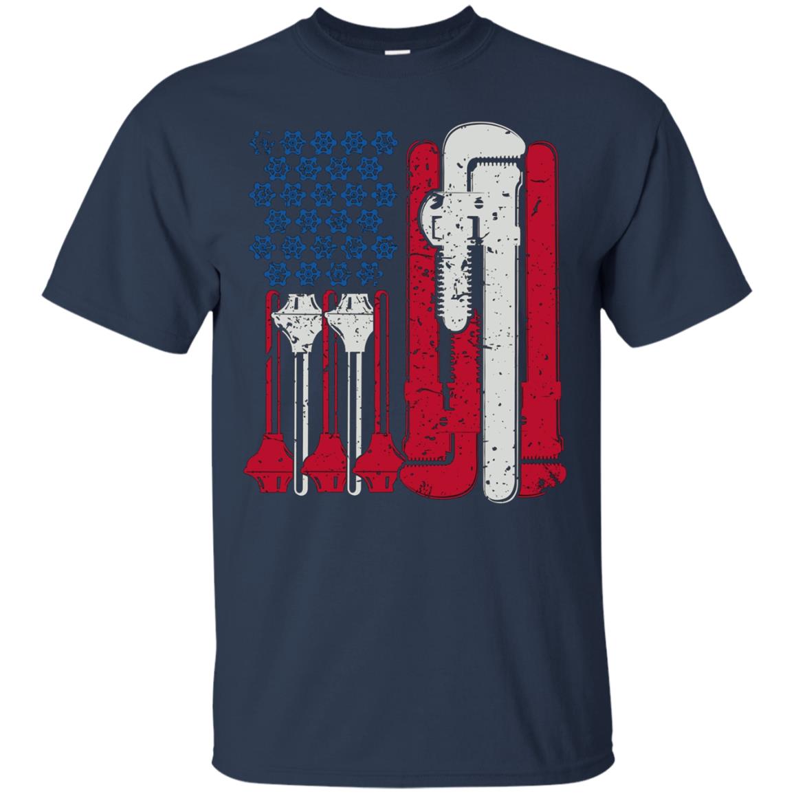 American Flag Plumber Wrench T-Shirt