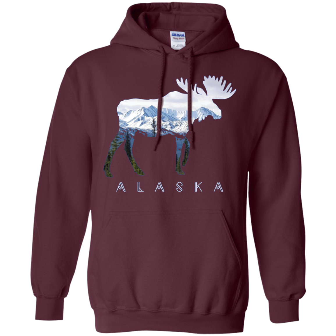 Alaska Day Moose Snowy Mountain Long Sleeve Shirt