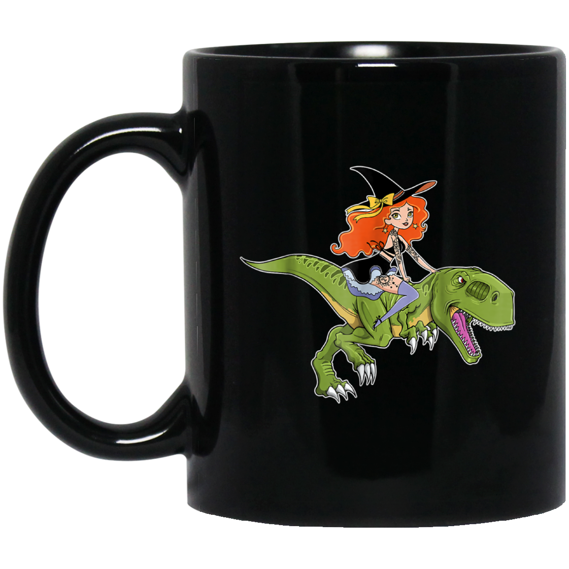 Witch Riding Dinosaur Halloween Costume Funny Gift Shirt