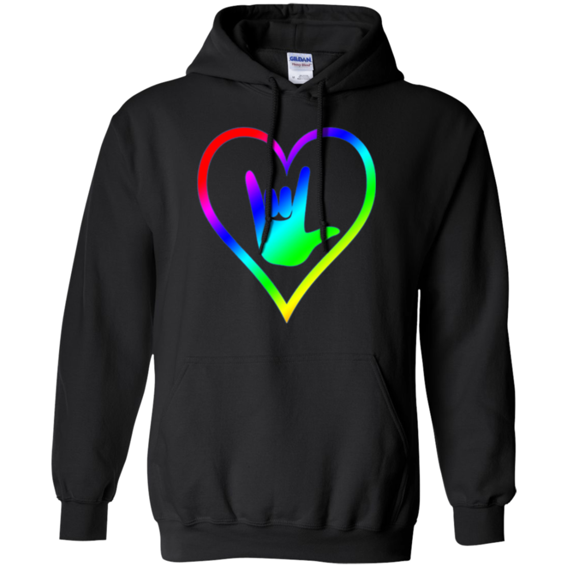 American Sign Language Tshirt I love you - Rainbow - Pride