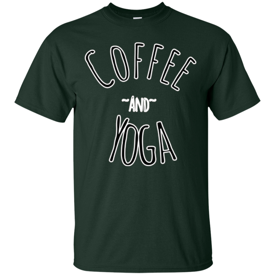 "Coffee and Yoga" Black And White Tee