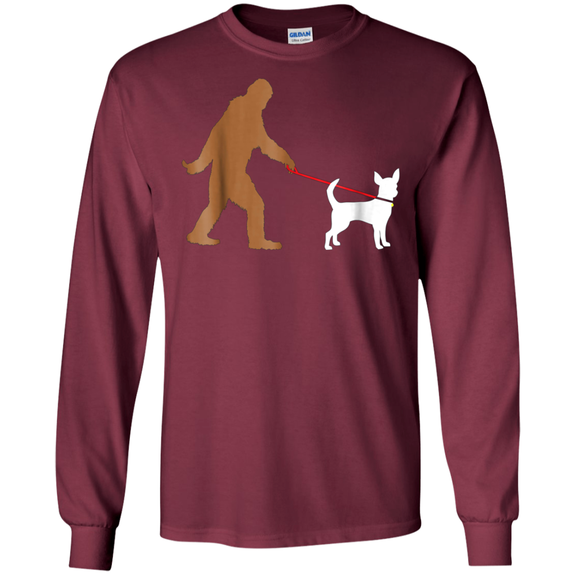 Bigfoot Walking Chihuahua Dog T-Shirt