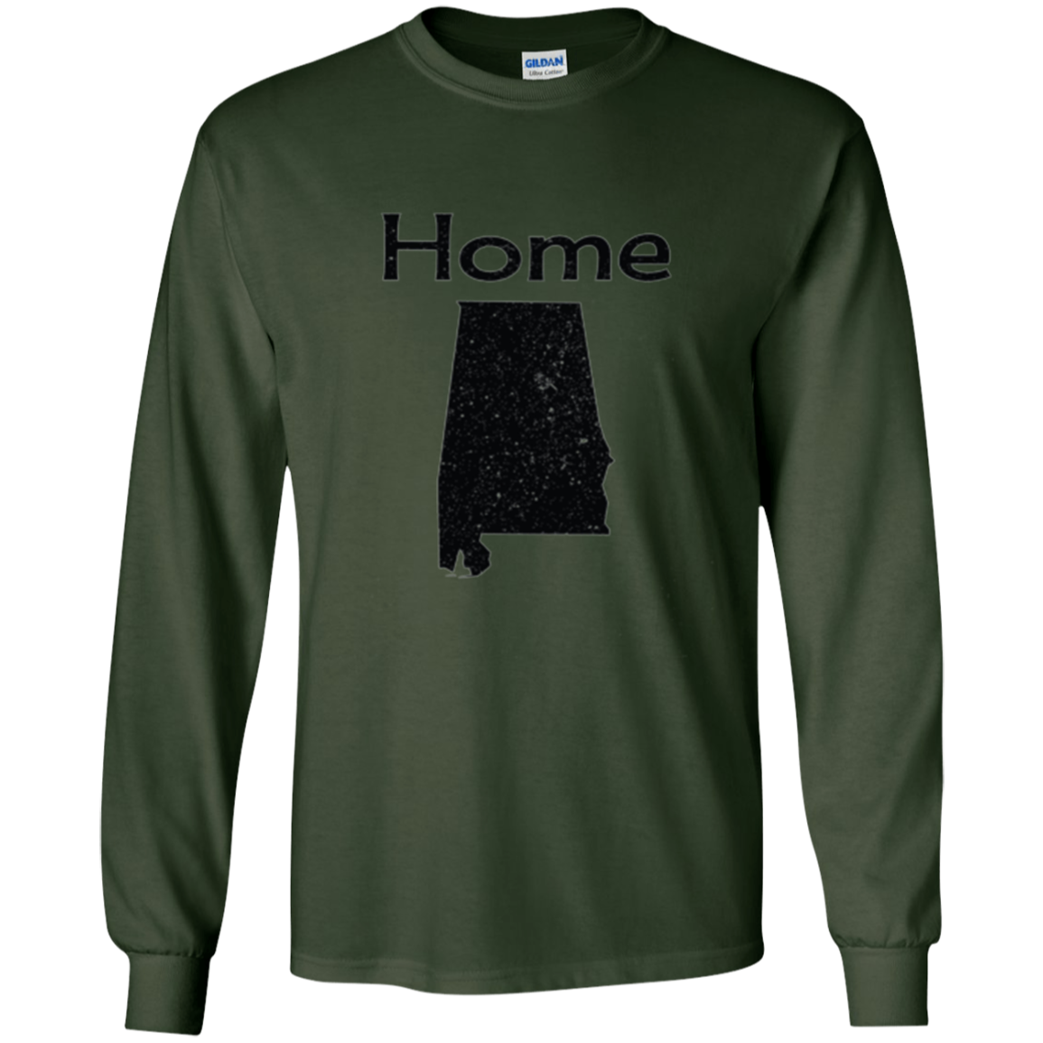 Alabama Distressed Home State light long sleeve t-shirt