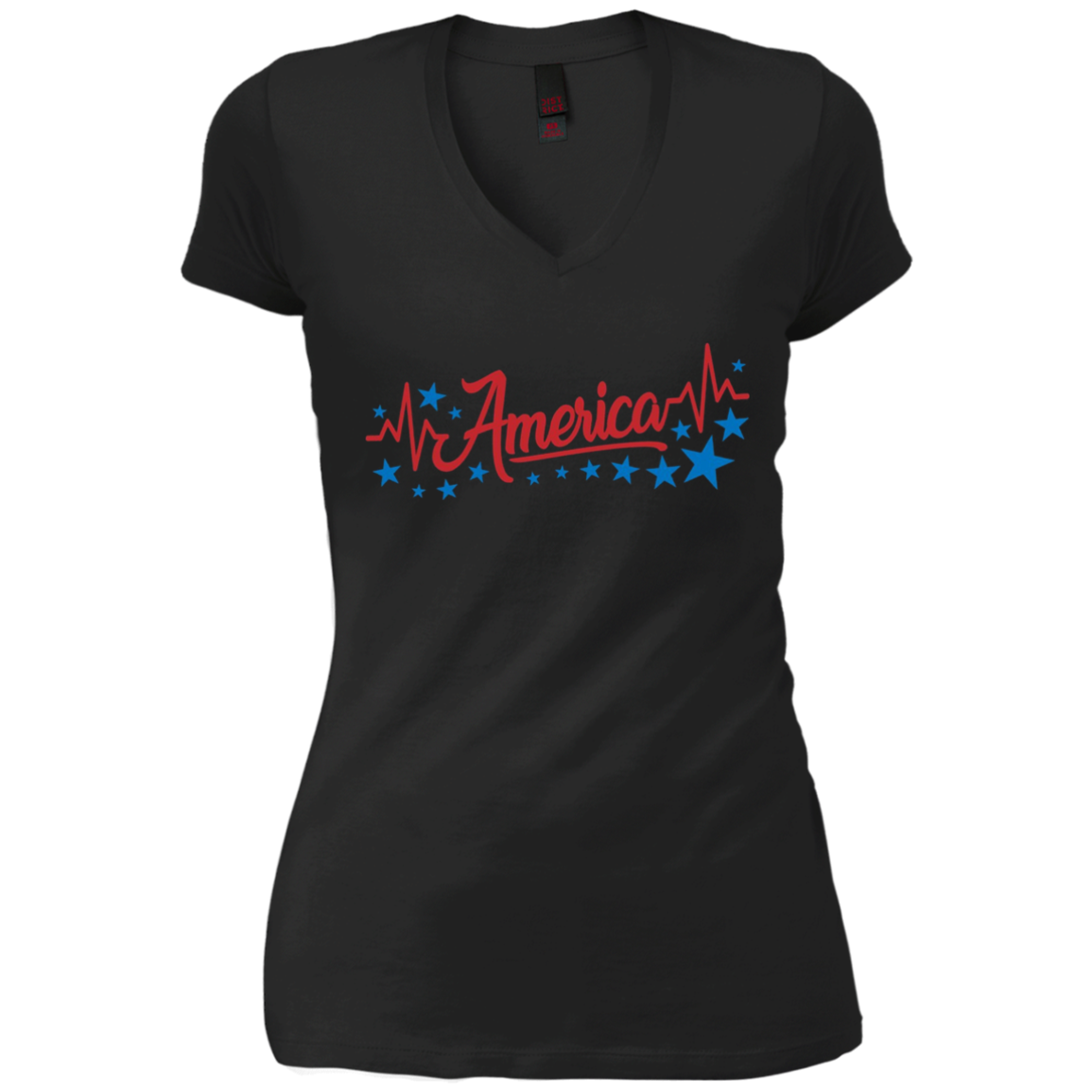 America Heartbeat Long Sleeve Fourth of July Outfit Stars