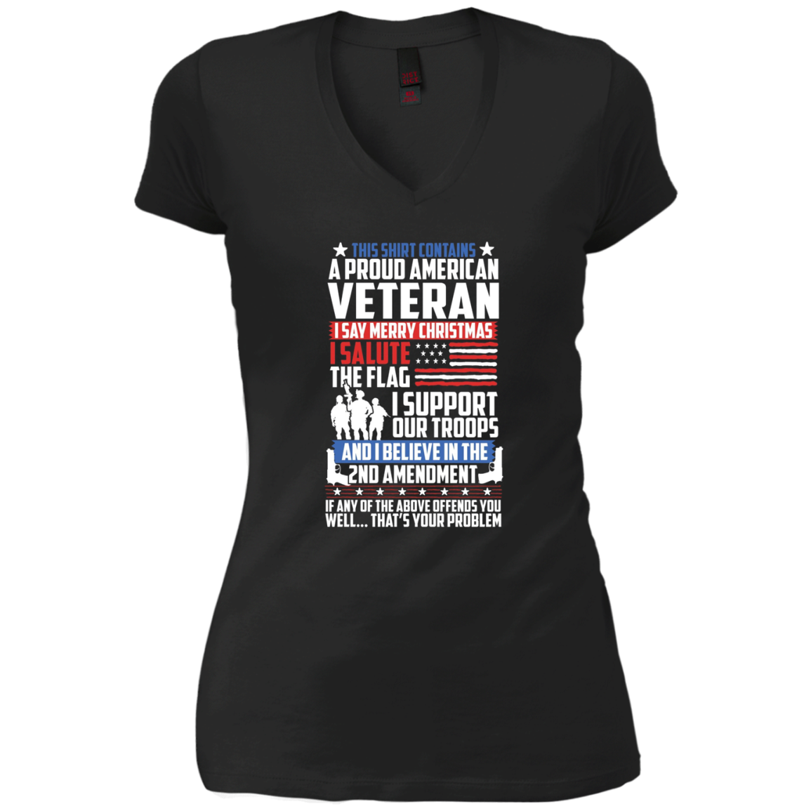 A Proud American Veteran Support Guns Troops Flag LS Shirt