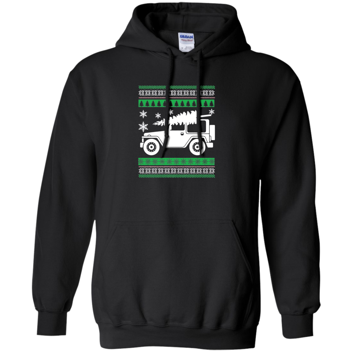 Santa's Jeep Christmas Tree Ugly Sweater Party