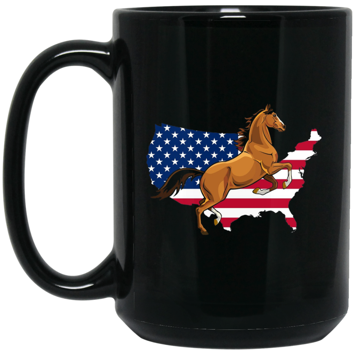 America Map Horse USA Flag Happy 4th Of July Shirt