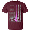 Image of American Softball Flag T-Shirt - Players and Pink Bat