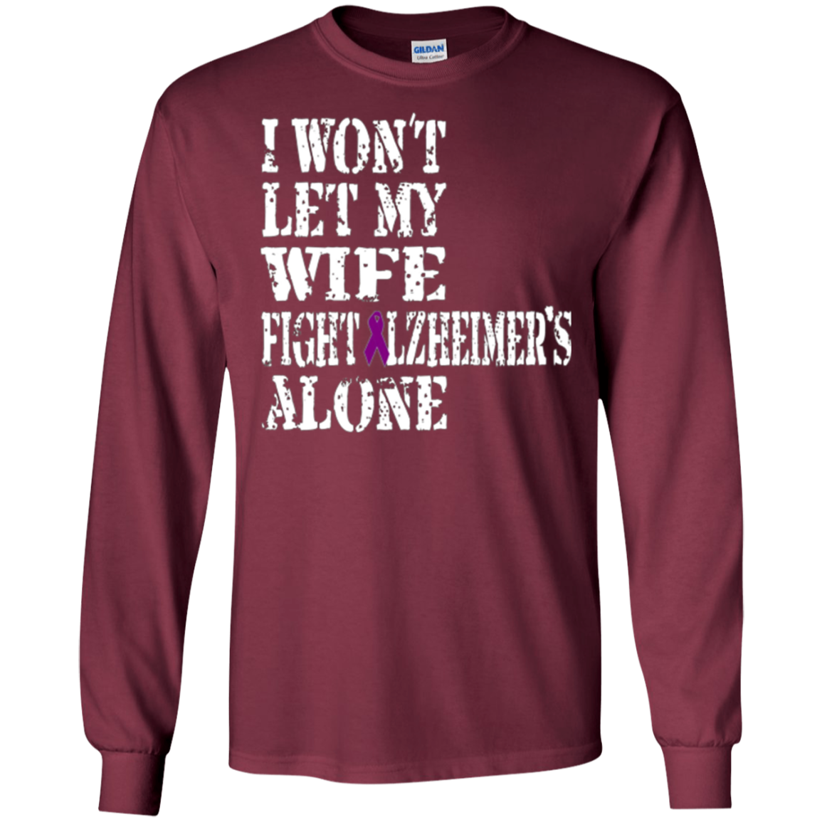 Alzheimer's Awareness Shirt For Wife Purple Ribbon Tee