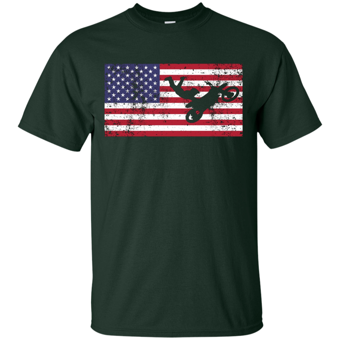 American Flag Motocross Motorcycle Patriotic T-Shirt Fun