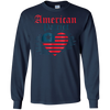 Image of American Patriot Freedom Liberty Heart T Shirt Memorial Gift