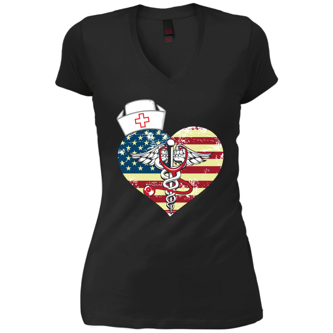 American Flag Nursing Heart National Nurse Week T-shirt