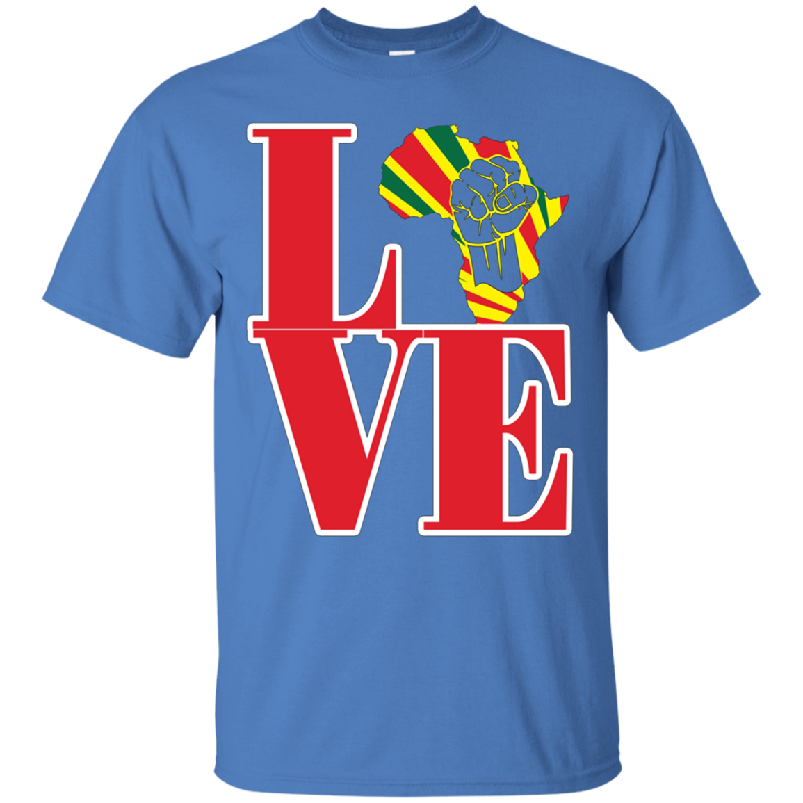 African black power map raised fist I love Africa t-shirt