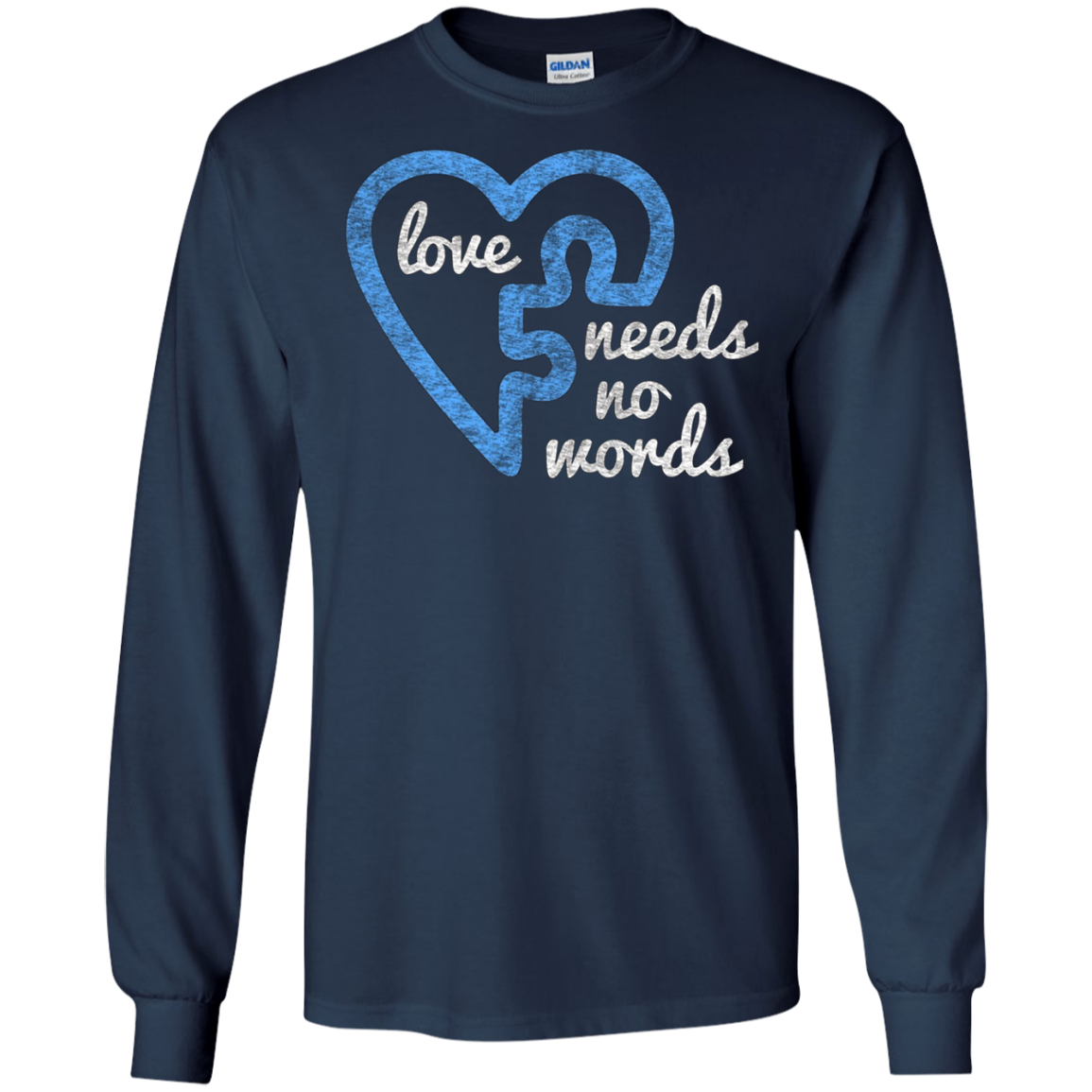 L'amour de l'autisme n'a pas besoin de mots T-shirt de pièce de puzzle en détresse