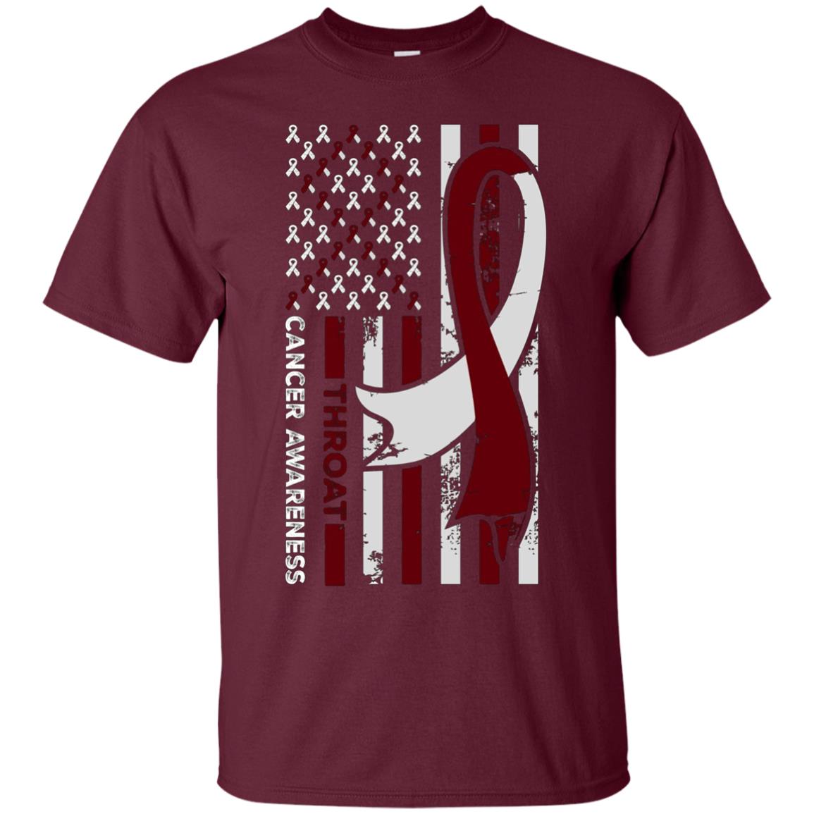 American Flag THROAT Cancer Awareness T-Shirt