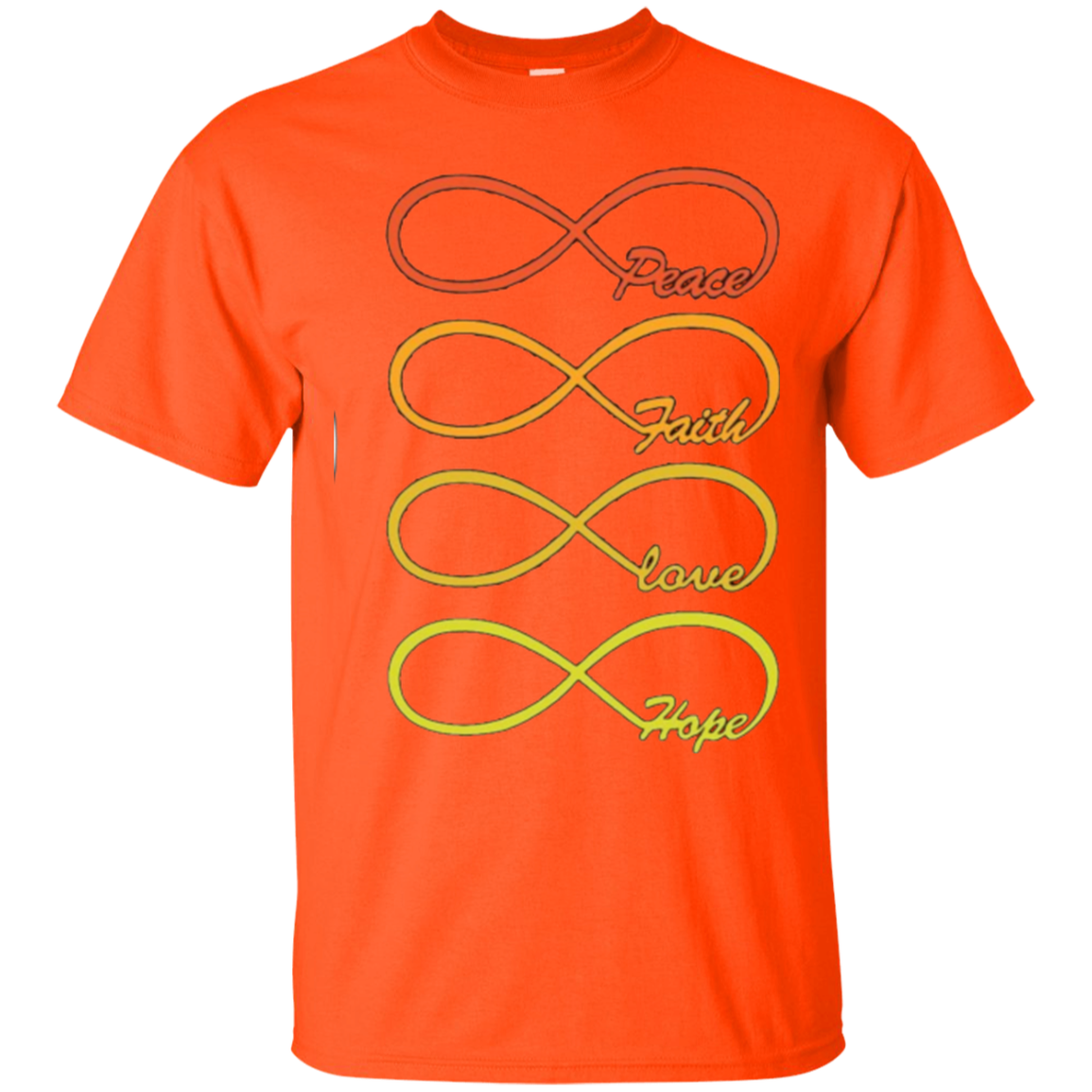 AfhhF Women's Infinity Peace Hope Faith Love Summer Short Sleeve T Shirts Funny Tees