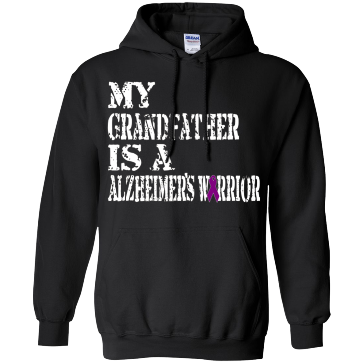 Alzheimer's Awareness Tee For Grandfathers Purple Ribbon Tee