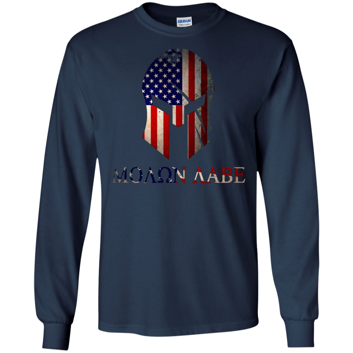 American Spartan Warrior Molon Labe Flag T-Shirt