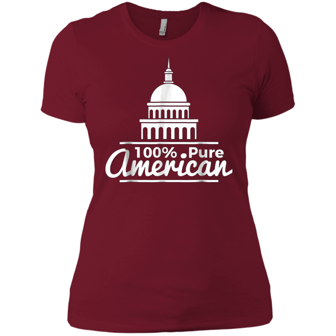 100% Pure American Proud Artwork T Shirt USA Citizen Gift