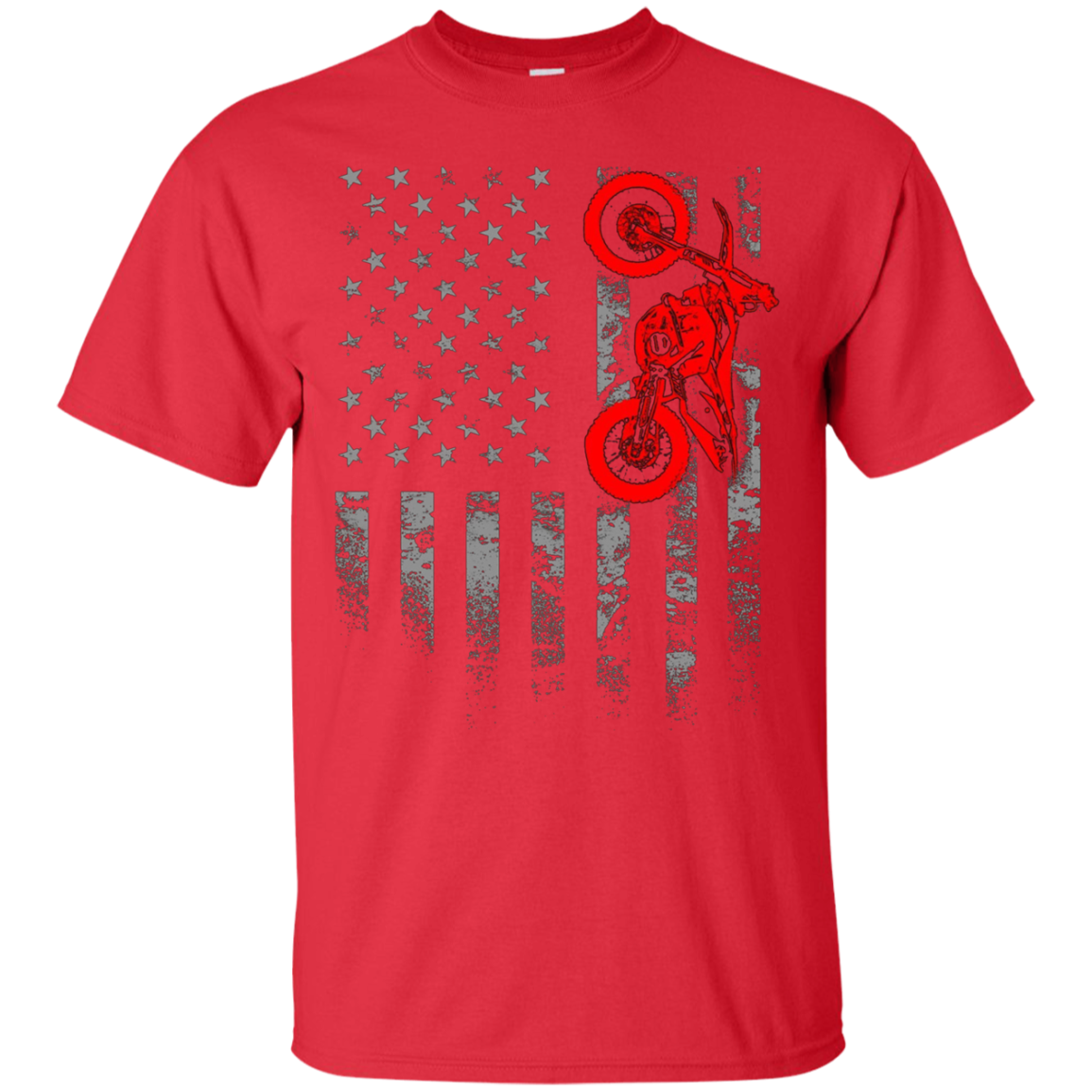 American Flag Motocross Bike Dirtbiking Off Road Tshirt