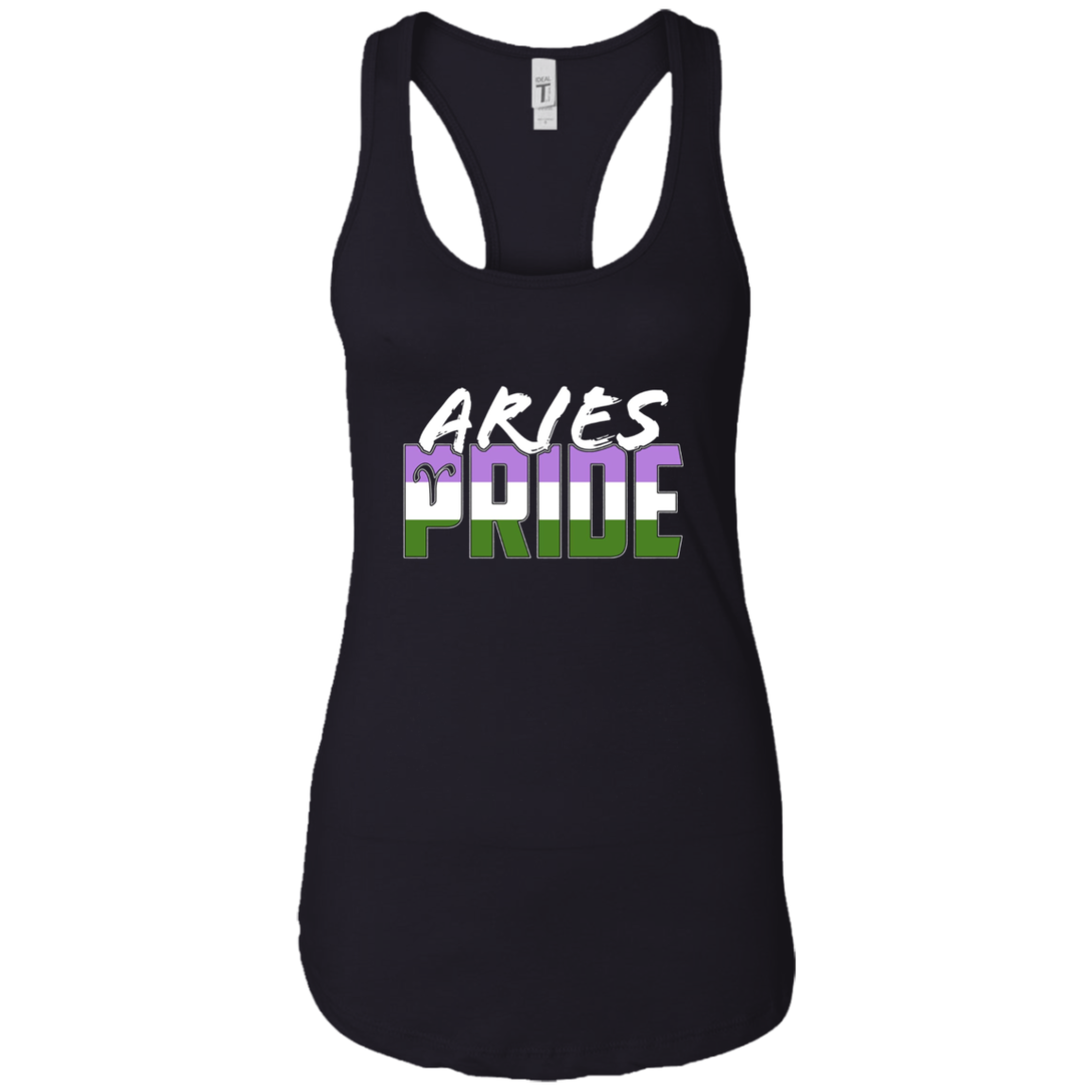 Aries Genderqueer Pride Flag Zodiac Sign Long Sleeve T-Shirt