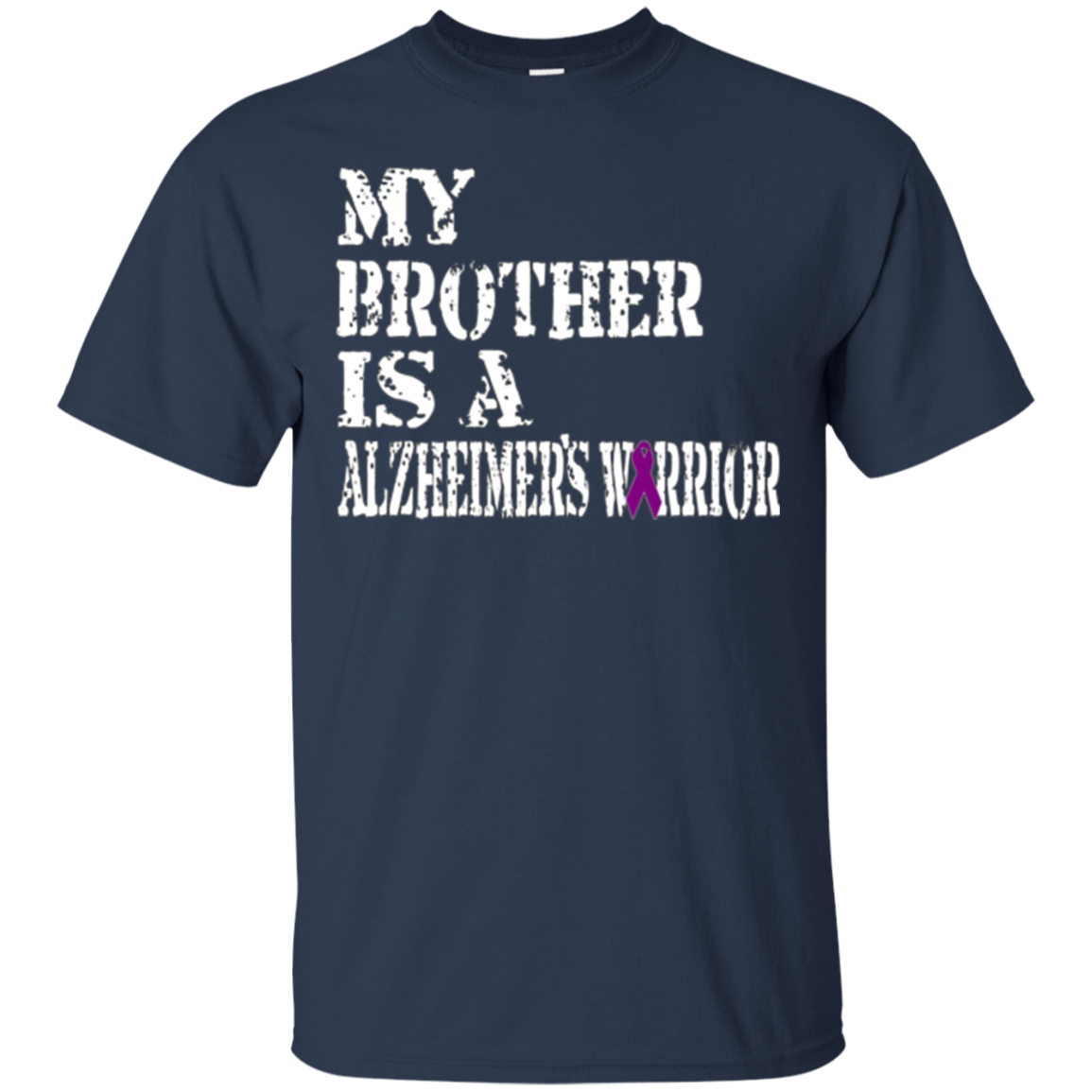 Alzheimer's Awareness T-Shirt For Brothers Purple Ribbon Tee