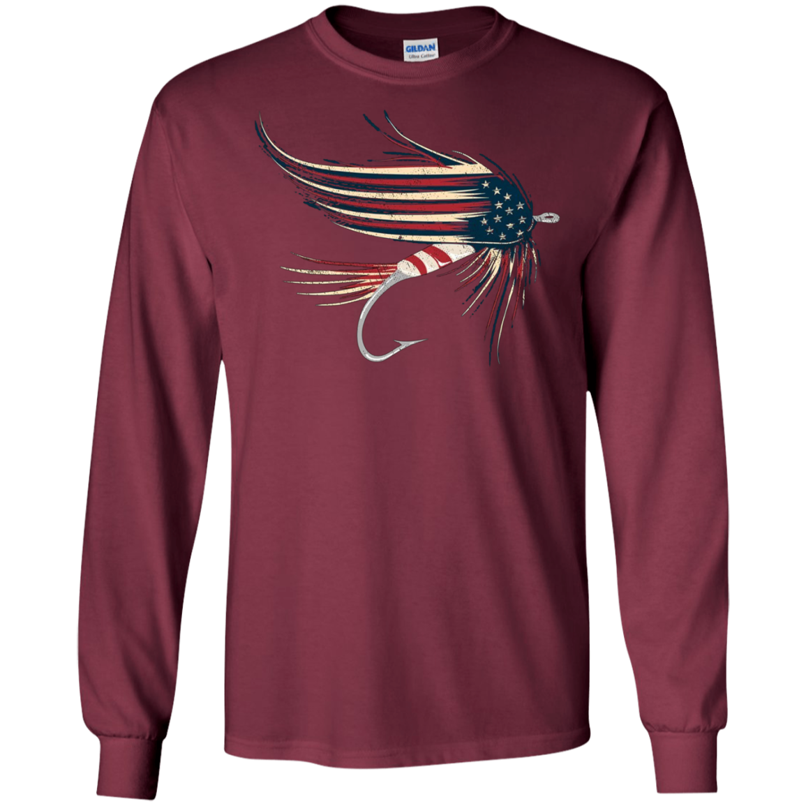 American Flag Salmon Fly T-Shirt