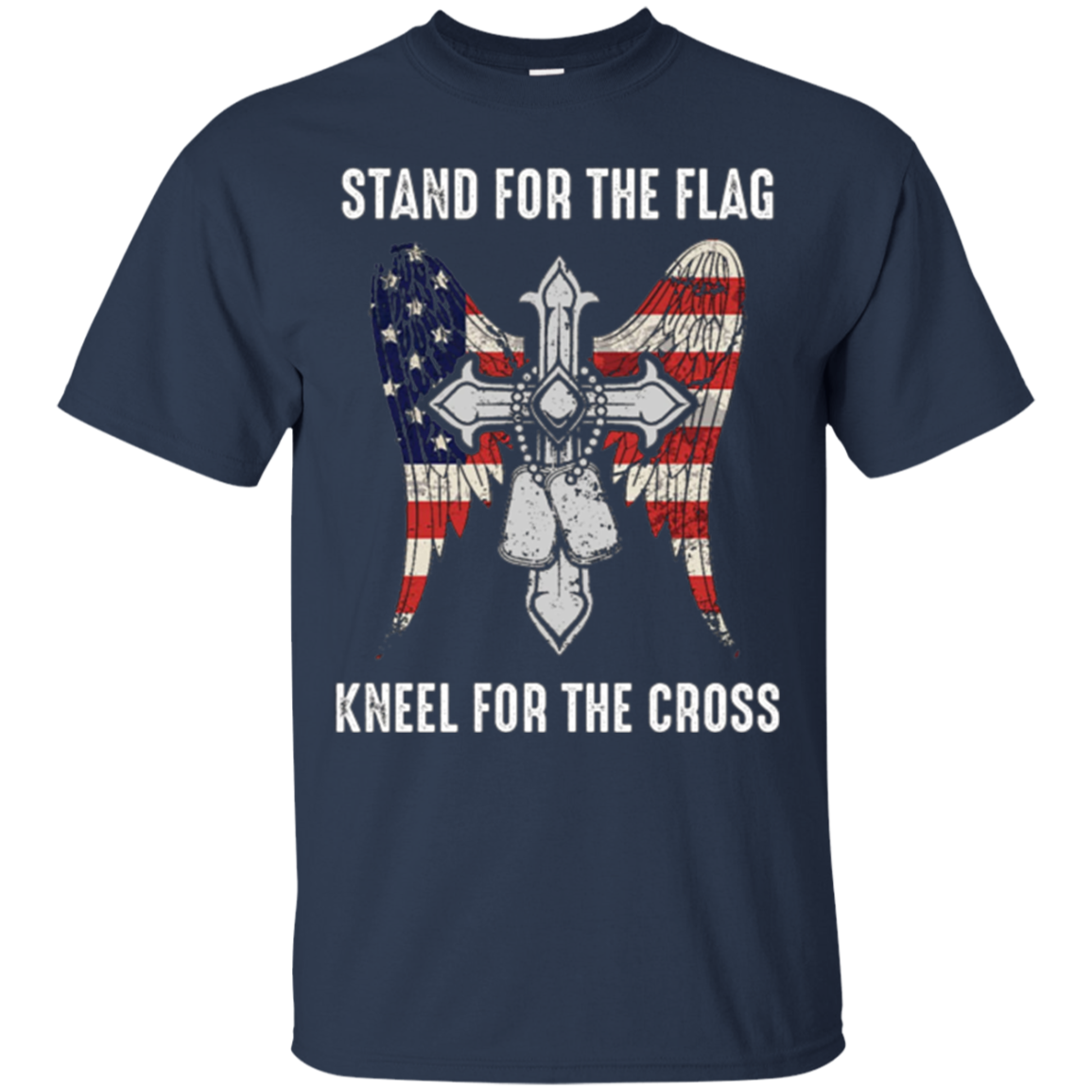 T-shirt chrétien de croix patriotique de drapeau américain